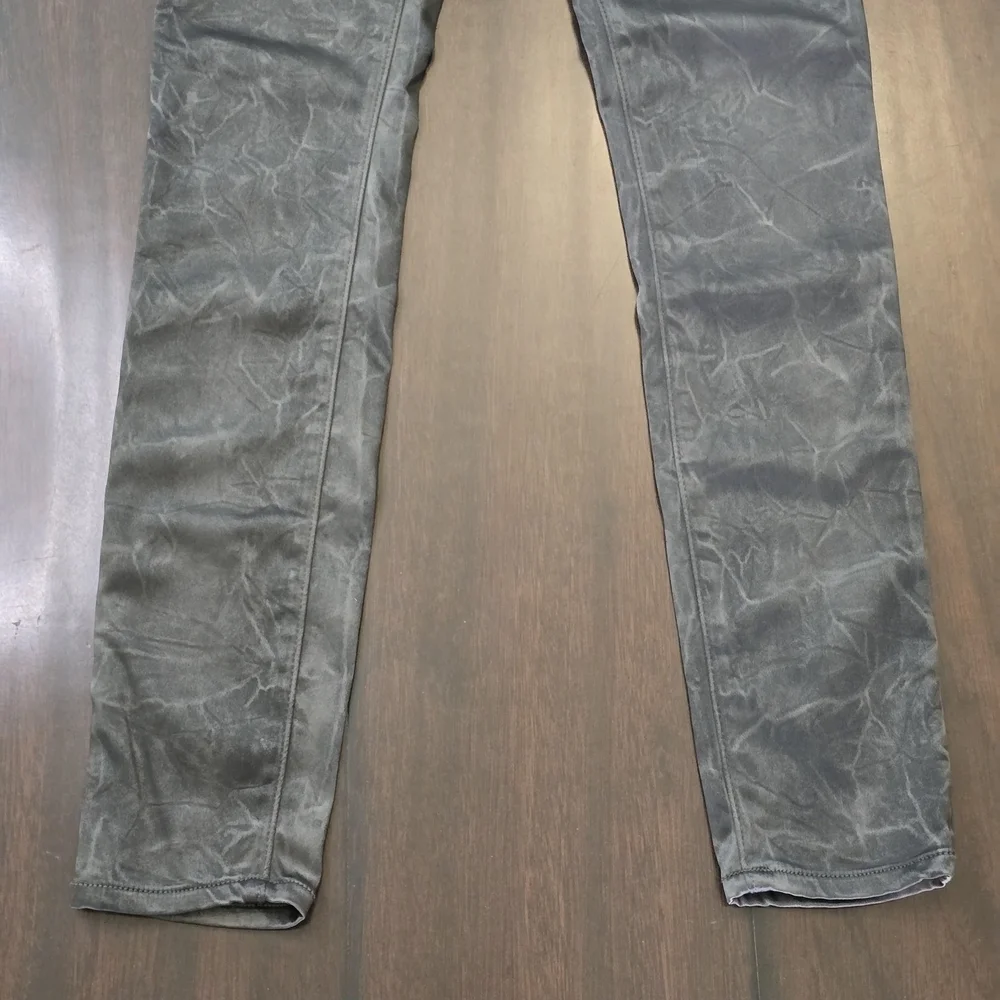 True Religion Joan Smalls Gray Metallic Stretch Skinny Jeans Size 26 Women